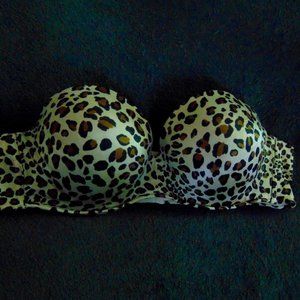 Cacique Leopard Print Strapless Bra